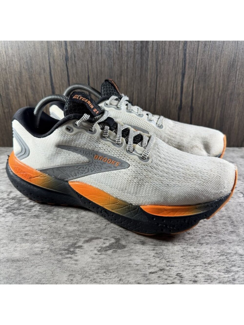 Brooks Glycerin 21 Ecru/Orange/Black Women's Running Shoes US Size 11